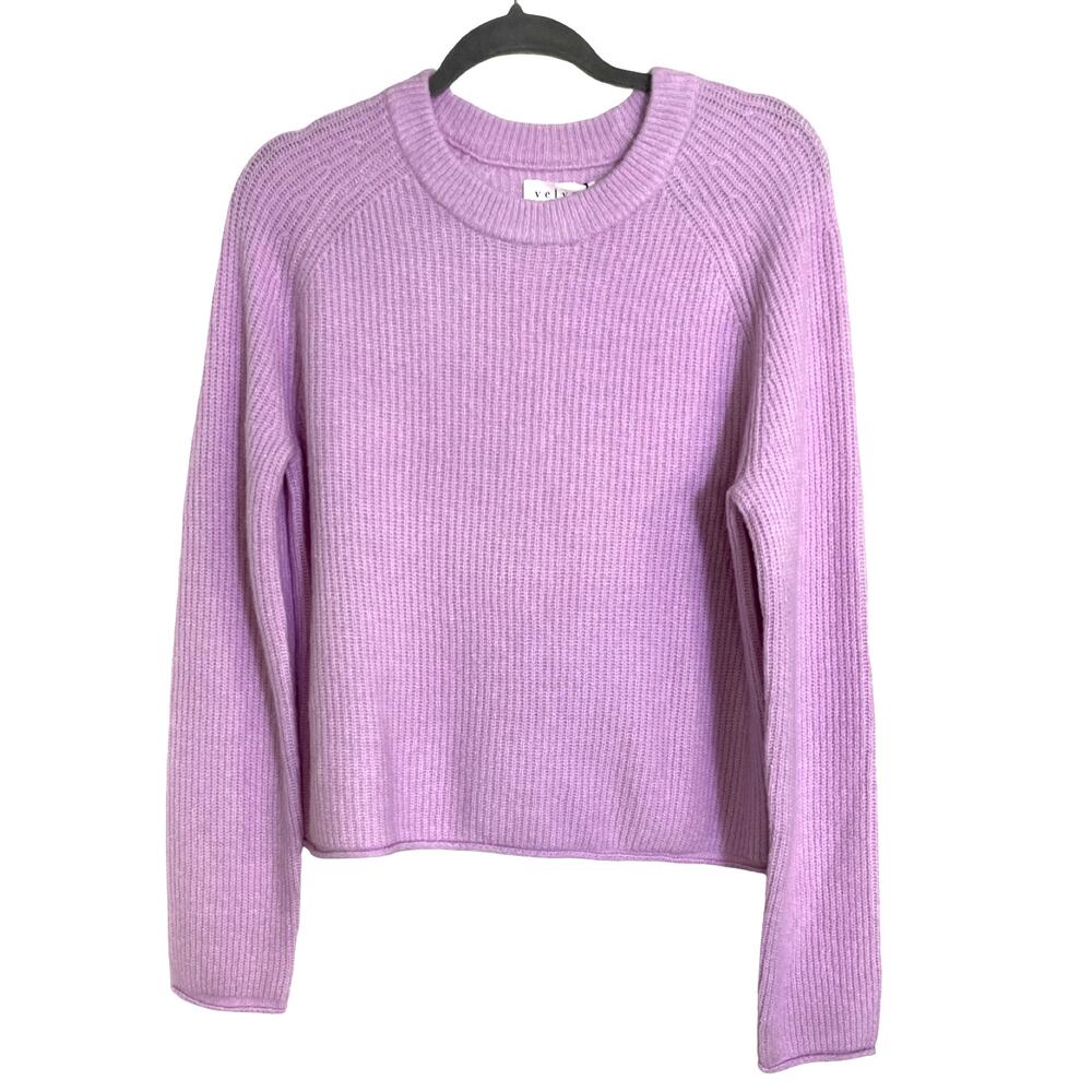 Velvet Graham & Spencer Lilac Wool Yak Blend Crewneck Sweater L NWT